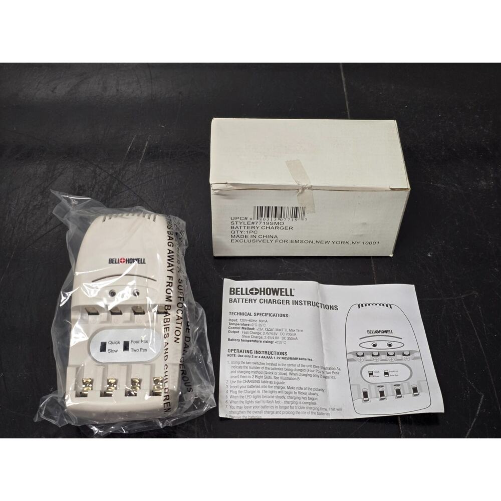 Bell Howell KN 8500 Super Charger Battery Charger AA & AAA NEW OLD STOCK